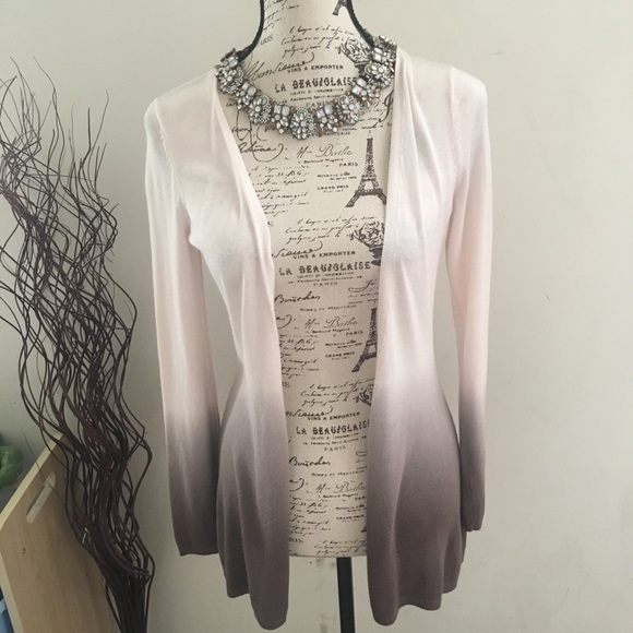 CHICO’S ombré baby pink and brown cardigan - Picture 2 of 8